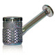 Mermaid Jane West Twenties glass hand pipe side view with iridescent body, wholesale glass display
