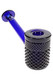 Cobalt Jane West Twenties hand pipe close-up with black textured bowl, retail smoke shop glass