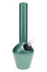 13" green Chill armored steel water pipe for smoke shop displays, front view with clear glass slide.