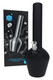 Wholesale 13" Chill black rubberized steel water pipe with glass slide and branded retail box.