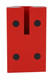 Bottom view of red GRAV Gem-In-Eye vape pen showing four rubber feet and recessed base opening