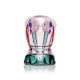 Rear view of Hemper snail hand pipe showing pink shell, teal base, and HEMPER logo detail