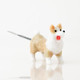 Tan 4.5" Empire Glassworks Corgi Dabber for wholesale smoke shop displays, side profile with tool tip