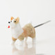 4.5" corgi glass dabber for wholesale head-shop supplies, angled view showing sculpted dog body