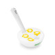 Top angle of Weedies cereal bowl hand pipe with yellow leaf-shaped cereal details inside