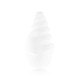 Seashell-shaped glass hand pipe angled to show rounded body and raised shell texture