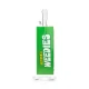 Side view of green Hemper Weedies XL bong with vertical logo panel and clear mouthpiece