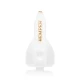 Front view of white space shuttle glass hand pipe with gold Hemper logo and bottom bowl detail