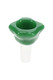 Wavy flower glass bowl shown from alternate angle with colorful slime-style glass detail