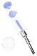 Glass dab straw shown from alternate angle with colorful body and screw-on metal tip detail