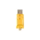 Gold Ooze Bolt USB Charger front view with USB plug, 510 thread end, and compact retail accessory shape