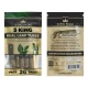 Front and back of King Palm King pouch showing 2 g capacity, packing instructions, and barcode