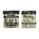 Front and back of King Palm King 25-roll pouch showing packing instructions, barcode, and leaf graphics