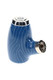 Blue topographic-pattern pipe-style 510 thread vape battery with chrome accents and threaded fitting