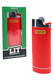 Red Hemper Lit vape battery displayed beside matching retail packaging with lighter-style body and chrome top