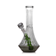 Hemper Flower Vase XL bong with smoke-gray base, fluted clear glass body, flower-shaped bowl, and green floral interior detail
