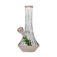 Hemper Flower Vase XL bong with ivory-colored base and bowl, fluted vase-style glass body, and decorative green flower accent