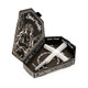 Open Smoke Temple coffin box showing white cross cone with gray filter tip inside packaging