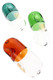 5" clear glass pill steamroller pipe with colorful glass accent for retail hand pipe displays