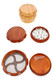 SharpStone 4-part plastic grinder opened to show metal grinding elements and interior sections