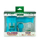 Retail-packaged Ooze Clobb 4-in-1 hybrid silicone and glass water pipe kit with included accessories visible in hang-tab display box