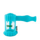 Aqua teal Ooze Clobb hybrid water pipe body shown without top attachment highlighting silicone and glass construction