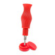 Red Ooze Ozone silicone dab straw with titanium tip and matching silicone storage container