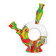 Ooze Ozone hybrid silicone and glass water pipe in assorted red, yellow, and green swirl finish