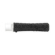 Black silicone chillum configuration with clear glass mouthpiece insert and textured hex-pattern handle