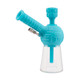 Aqua Teal Ooze Blaster 4-in-1 water pipe with clear glass base and included titanium tip accessory