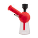 Scarlet Black Ooze Blaster hybrid water pipe with silicone body, glass base, and banger attachment