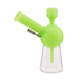 Green Glow Ooze Blaster silicone and glass water pipe with clear glass base and titanium tip accessory