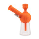 Orange Burst Ooze Blaster configured with quartz banger and clear glass base for retail display
