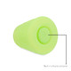 Close-up of Glow Green silicone base showing integrated built-in storage container with removable cap