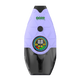 Front view of lavender Ooze Hover concentrate vaporizer with digital display, power button, and protective lower cover installed