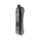 Angled front view of black Ooze Hinge Flick 210 mAh battery with digital display and concealed cartridge compartment
