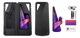 Puffco Peak Pro 3DXL Plasma kit layout with carry case, device, USB-C cable, swabs, tool, and cards