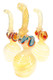 Assorted 8" silver fumed swirl glass Sherlock bubblers with colorful bowl accents for retail glass displays
