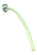 Light green 17" glass Gandalf pipe with a sweeping curved stem, striped bowl, and clear glass feet