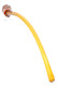 Amber 17" glass Gandalf pipe with an elongated curved stem, white-striped bowl, and clear glass feet