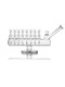 Clear borosilicate GRAV Menorah water pipe with eight 10 mm cup bowls on a round glass foot