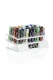 Angled GRAV acrylic counter display filled with assorted colorful 12 mm borosilicate glass Whimsical Tasters