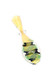 Single 3" dichro glass chillum with green spiral stripes, dark accents, flared mouthpiece, and glass ring detail