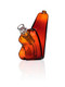 Angled view of amber GRAV Wedge bubbler featuring wedge-shaped body and integrated fixed downstem