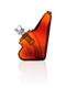 GRAV Wedge glass bubbler in translucent amber shown from the side with included 14 mm cup bowl and compact wedge design