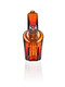 Front view of amber GRAV Wedge glass bubbler displaying 14 mm bowl connection and GRAV logo inside the chamber