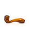 Amber GRAV Mini Bubble Trap Sherlock shown from the side with curved neck and flat glass base