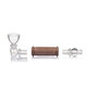 Four-inch Creek hand pipe shown lengthwise with a clear glass bowl and walnut-finished mouthpiece