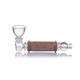 MJ Arsenal Alpine Creek hand pipe with clear borosilicate glass and warm black walnut accents on white