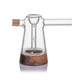 Compact 4.5" x 4" MJ Arsenal Mesa bubbler with wood accents for smoke shop glass cases
